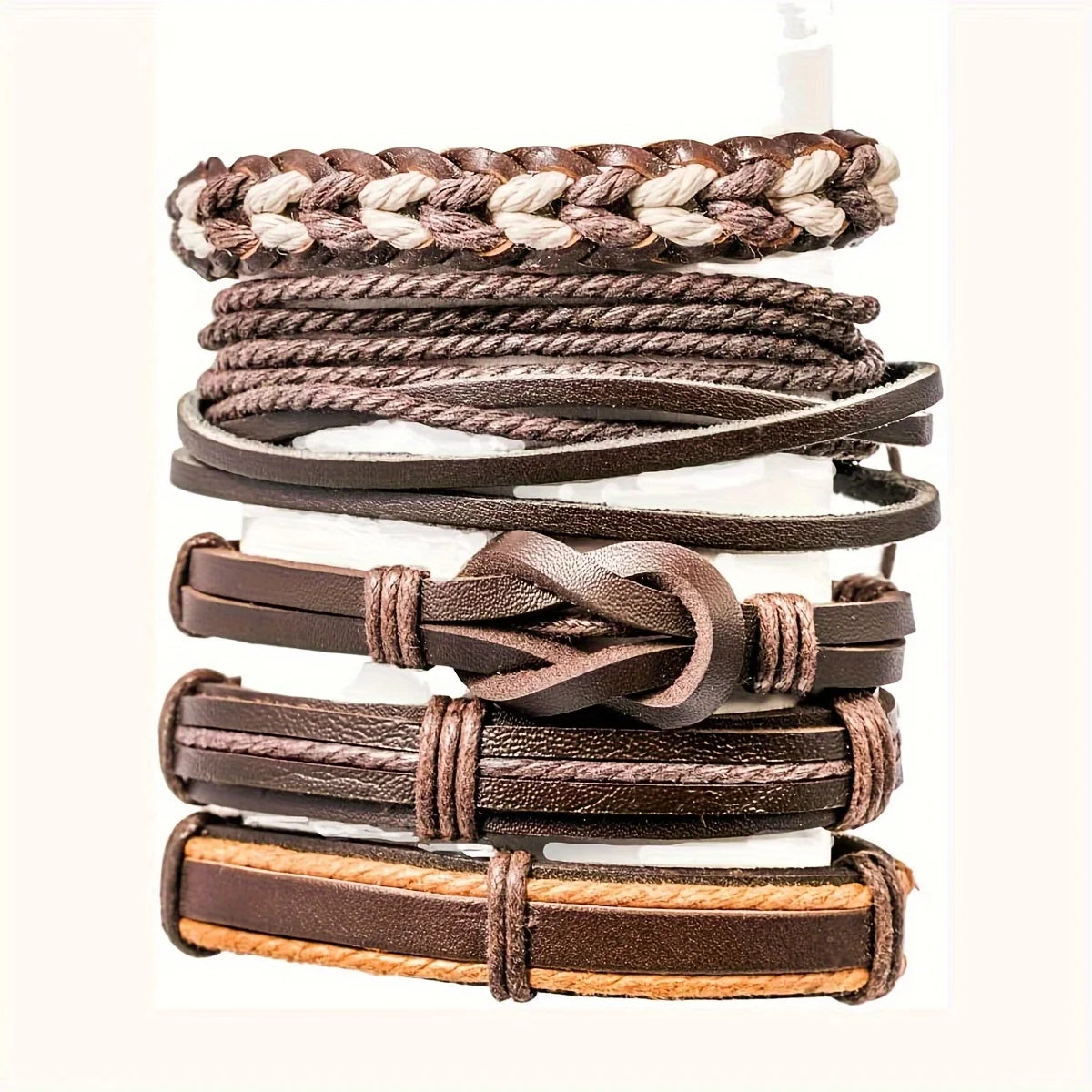 Braided Leather Wrap Bracelet Set 20pcs
