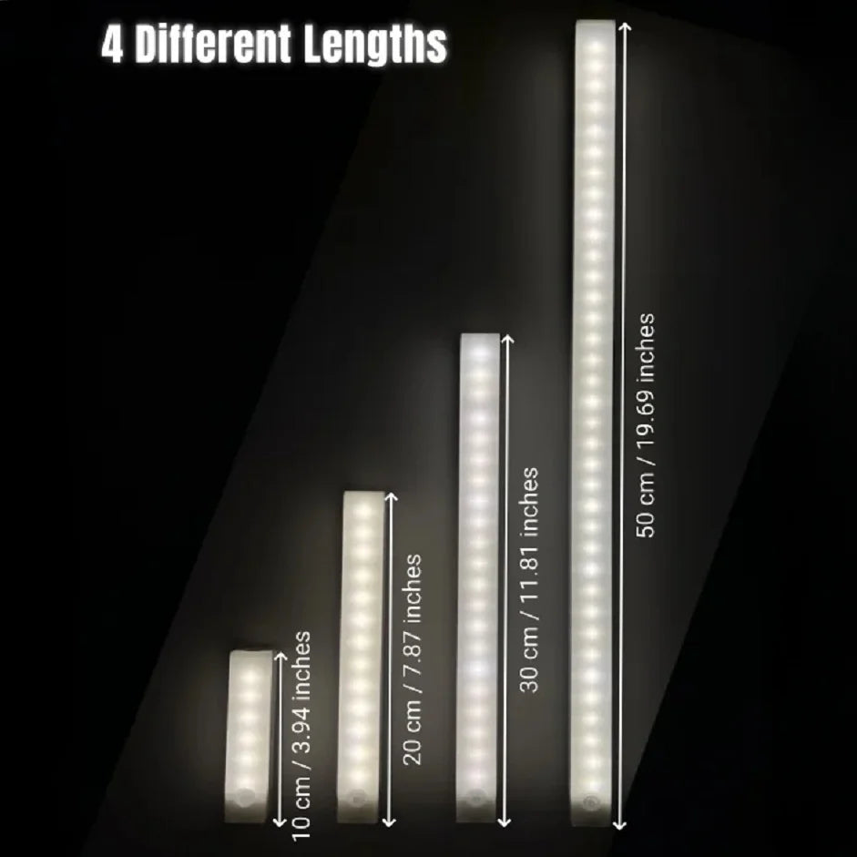 LED Motion Sensor Light Wireless USB Rechargeable Night Light Portable Induction Lamp for Kitchen Cabinet Wardrobe Staircase