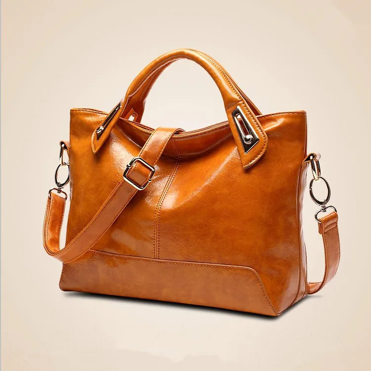 Designer Leather Tote Messenger Bag