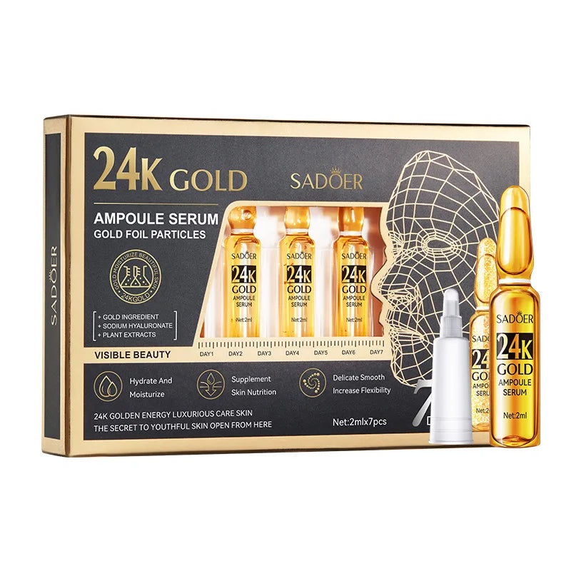 24K Gold Anti-aging Face Serum Dark Spots Removal Hyaluronic Acid Pore Minimizer Whitening Wrinkle Remove Essence Skin Care