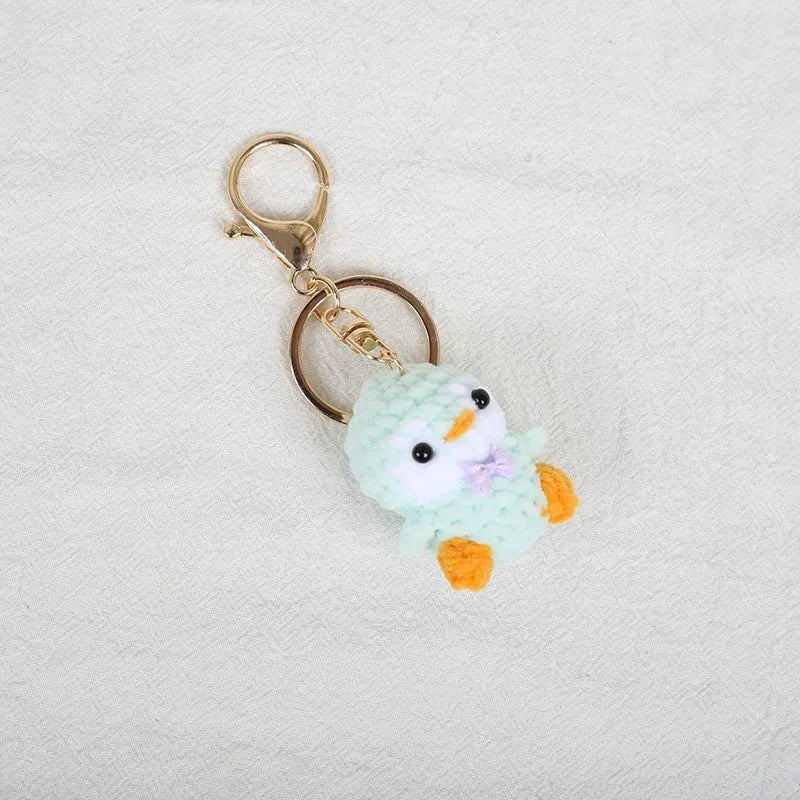 Funny Frog Doll Crochet Keychain Handmaking Mini Animal Doll Series Knitted Keyrings Cute Frog Keyrings Knitting Doll Pendant