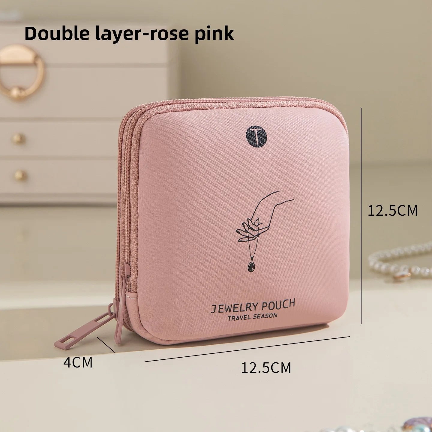 Portable Luxury Jewelry Bag Small Travel Organizer with Compartments Waterproof Pouch for Earrings Bracelets Rings