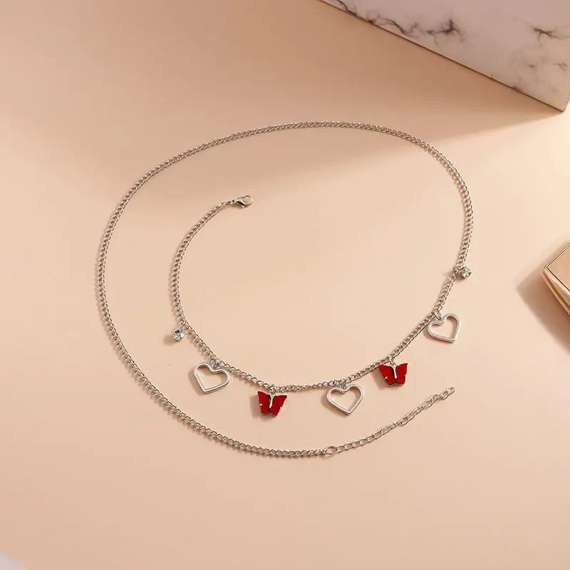 Fashion Butterfly Hollow Heart Body Waist Chain For Women Jewelry Party Accessries Gifts
