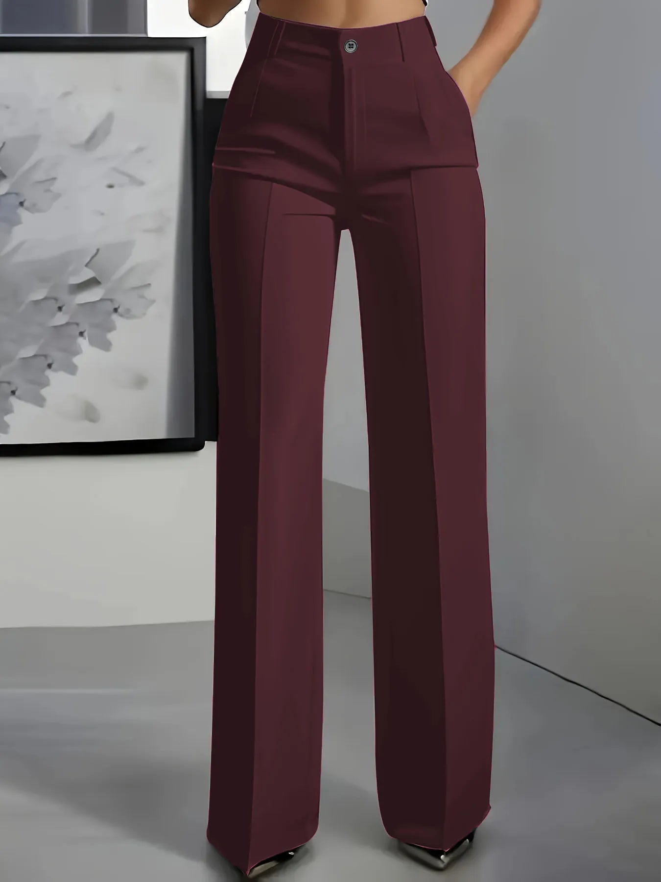 2025 New High-Waisted, Draped, Straight-Cut, Simple S | Faeva London