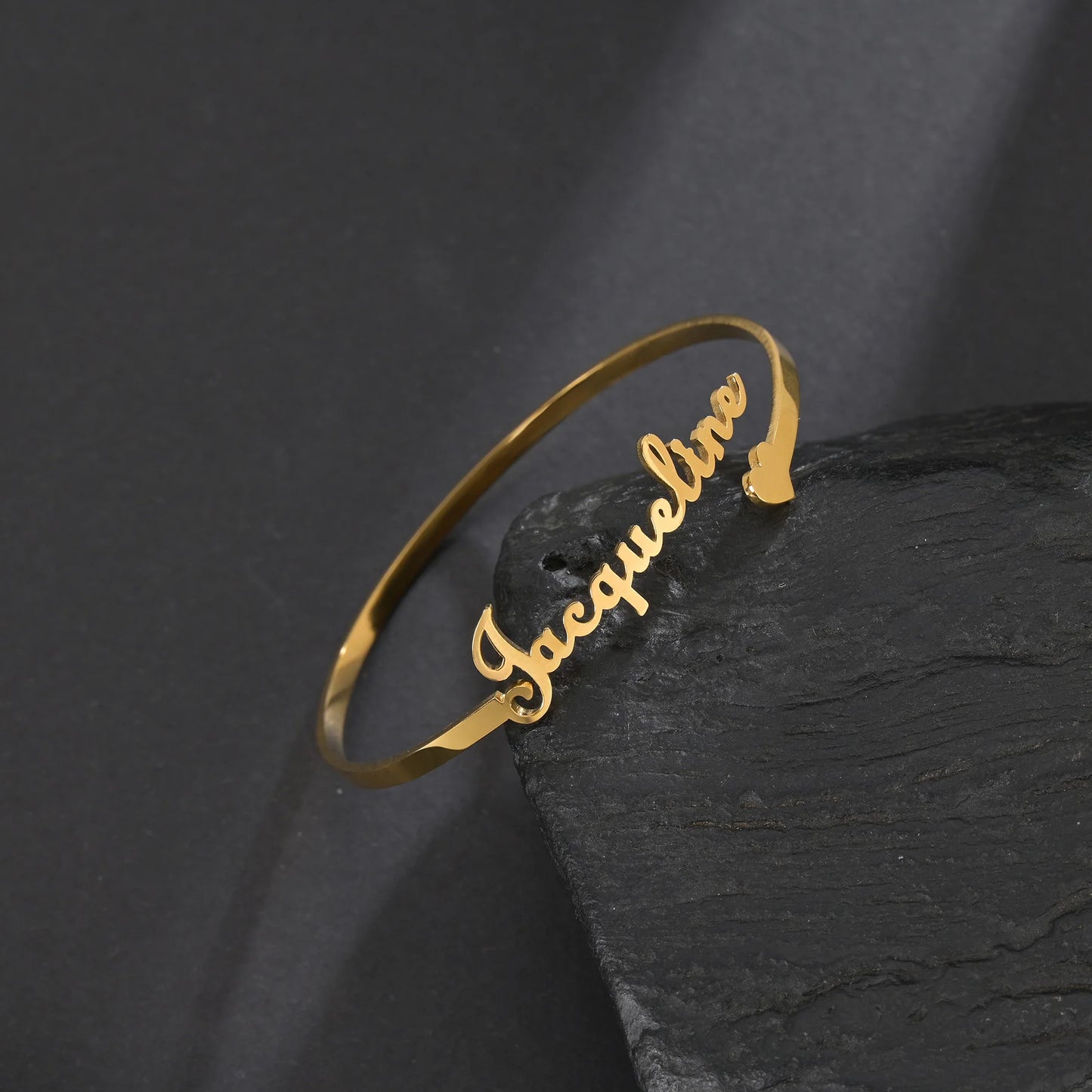 Atoztide Customized Name Bracelet Personalized Stainless Steel for Women Men Zircon Letter Custom Bangles Chrismas Jewelry Gift