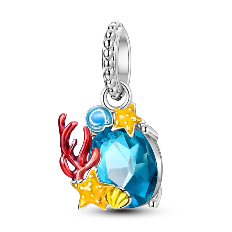 New 925 Sterling Silver Charms Beads Pendants Tree of Life Turtle Love Gemstone Sunflower Charms For Women Bracelet Jewelry Gift