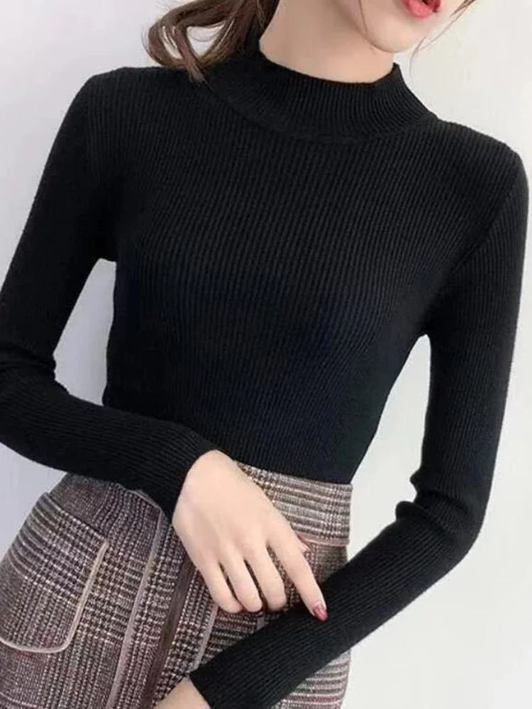 Mock Neck Knitted Sweater