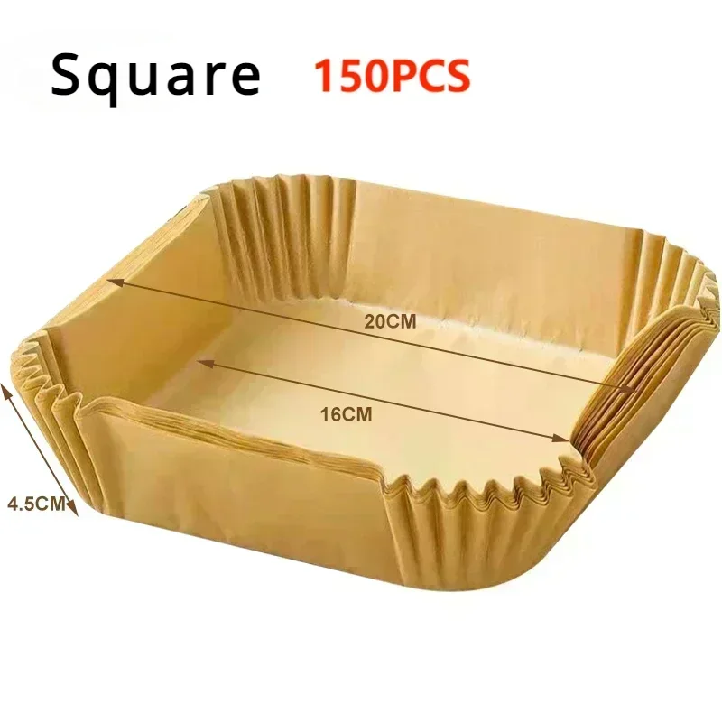 50/100PCS Air Fryer Disposable Paper Square Round Baking Paper Barbecue Plate NonStick Mat Kitchen Oven Oil Absorbing Paper Tool