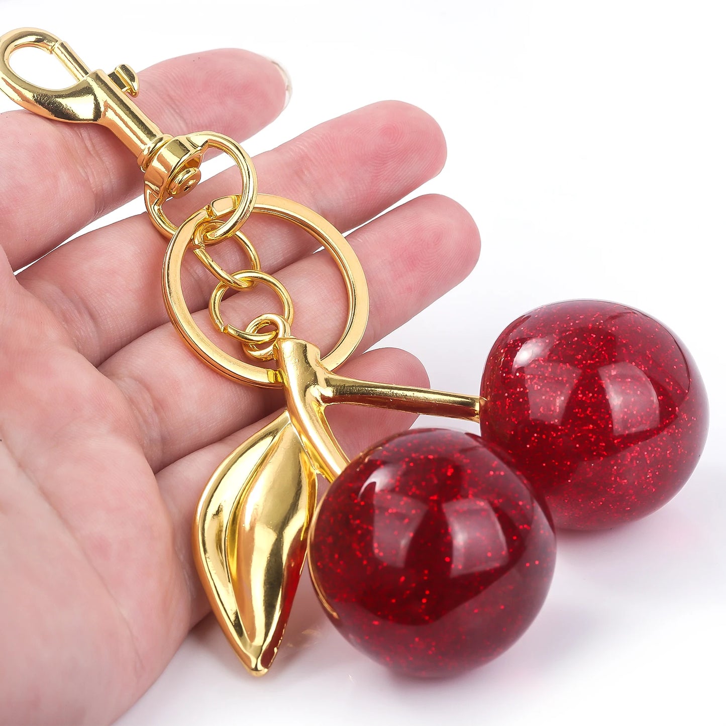 Trendy Cherry Charm Accessory For Women's Bag or Keychain Pendant Cherry Adornment Individualized Bag Decoration for Women Trend