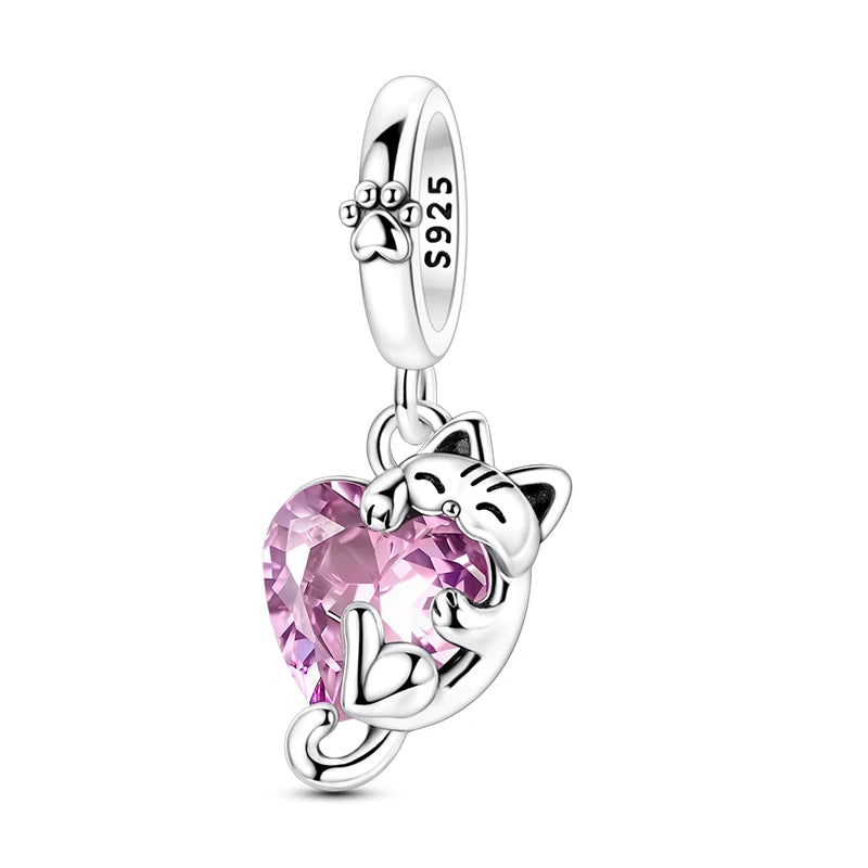 New 925 Sterling Silver Charms Beads Pendants Tree of Life Turtle Love Gemstone Sunflower Charms For Women Bracelet Jewelry Gift