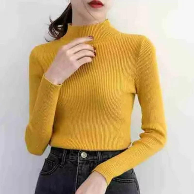 Mock Neck Knitted Sweater
