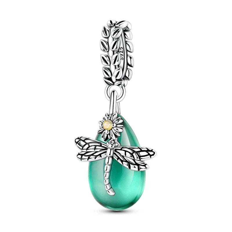 New 925 Sterling Silver Charms Beads Pendants Tree of Life Turtle Love Gemstone Sunflower Charms For Women Bracelet Jewelry Gift