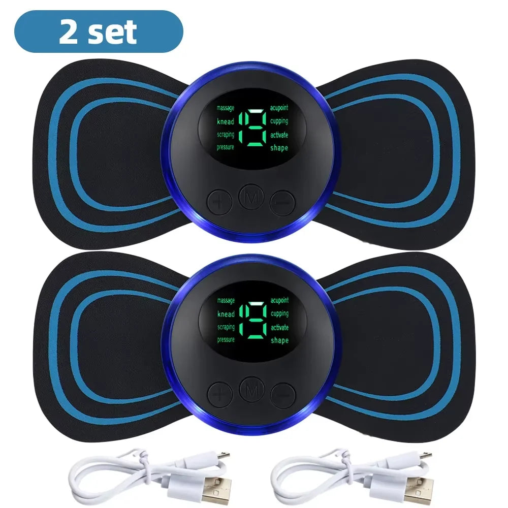 Muscle Electric Massager 2/3/4 Pcs EMS Neck Massage Machine 8 Modes 19 Levels of Strength Vibrater Instrument Treatment