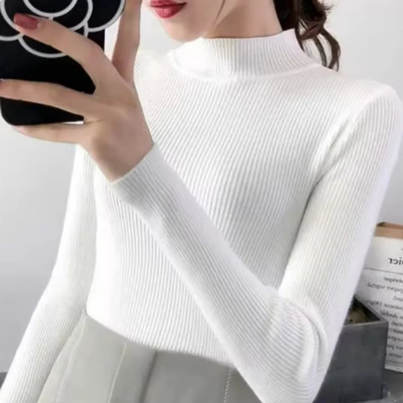 Mock Neck Knitted Sweater