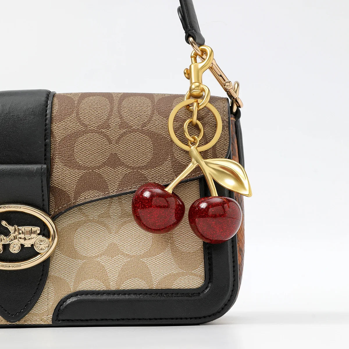 Trendy Cherry Charm Accessory For Women's Bag or Keychain Pendant Cherry Adornment Individualized Bag Decoration for Women Trend