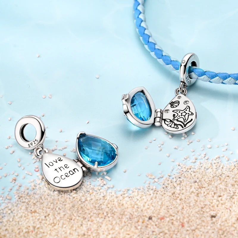 New 925 Sterling Silver Charms Beads Pendants Tree of Life Turtle Love Gemstone Sunflower Charms For Women Bracelet Jewelry Gift