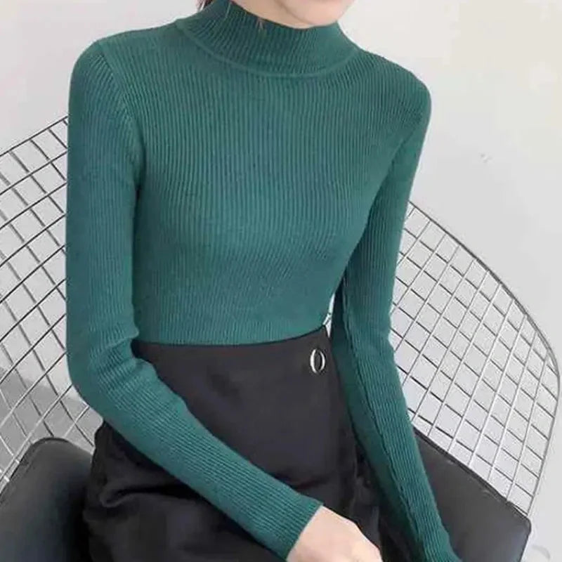 Mock Neck Knitted Sweater