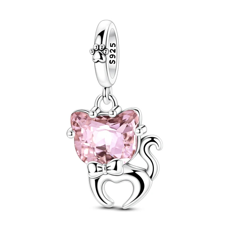 New 925 Sterling Silver Charms Beads Pendants Tree of Life Turtle Love Gemstone Sunflower Charms For Women Bracelet Jewelry Gift