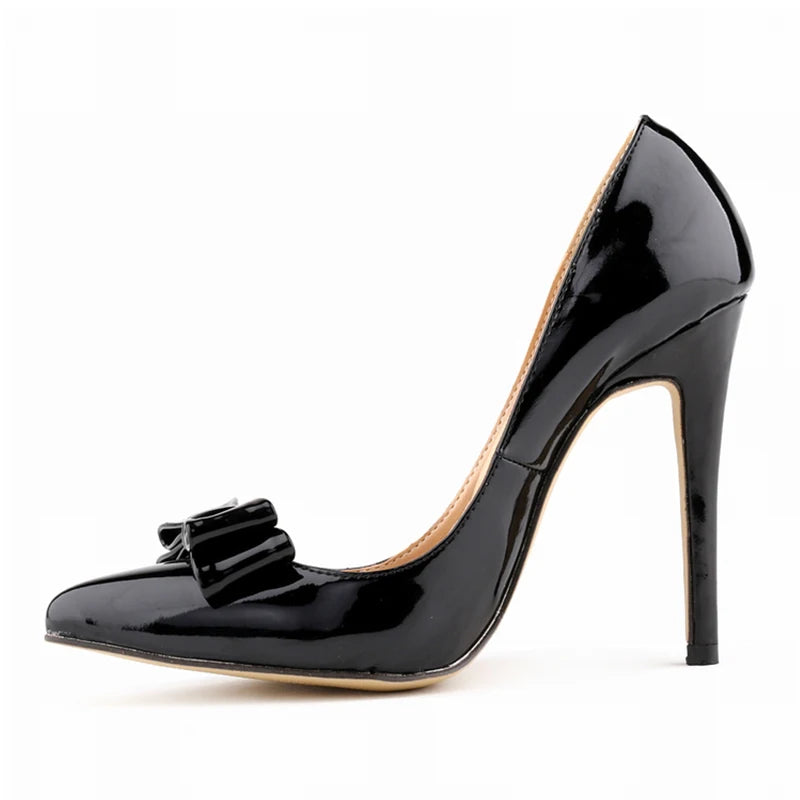Patent Leather Bow Wedding Pumps