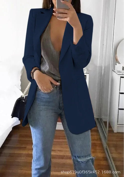 New high-quality blazerwomen's spring andautumn explosion style fashion lapel slim cardigan temperament largesize blazer(S--5XL)