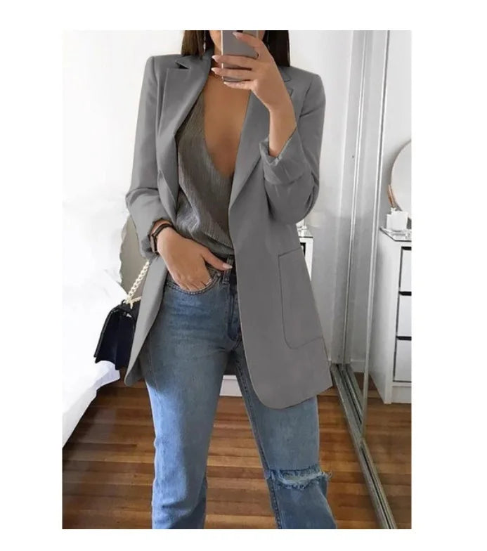 New high-quality blazerwomen's spring andautumn explosion style fashion lapel slim cardigan temperament largesize blazer(S--5XL)