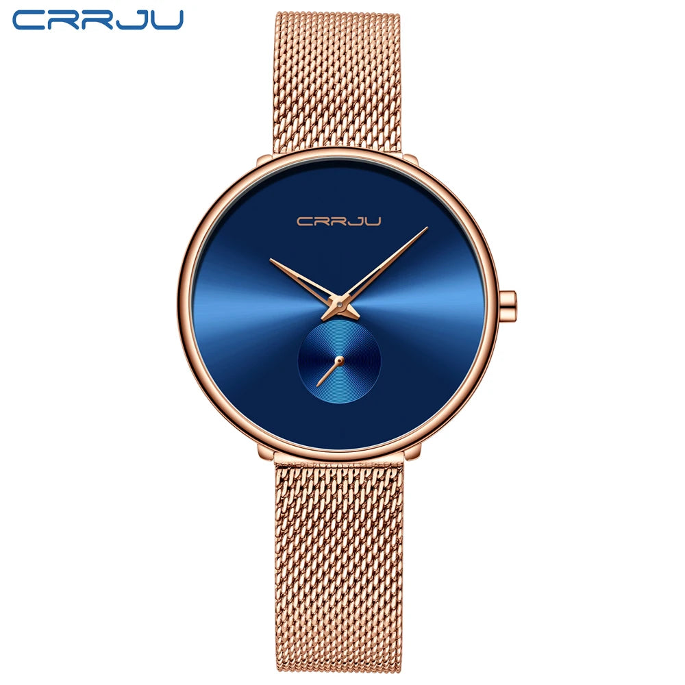 Luxury Brand CRRJU Women Watch Simple Elegant Quartz Lady Waterproof Wristwatch Female Fashion Casual Watches Clock reloj mujer