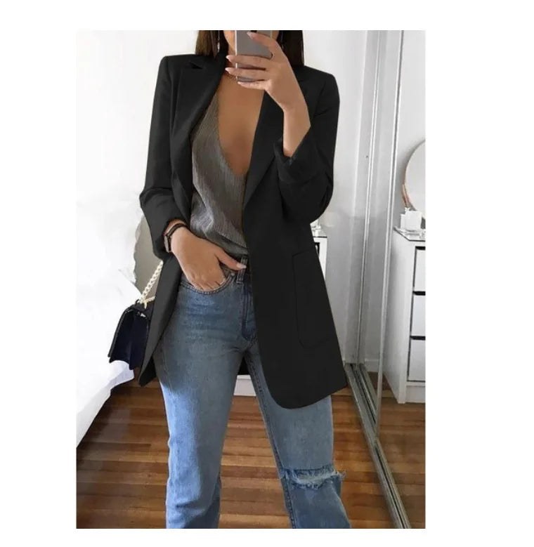 New high-quality blazerwomen's spring andautumn explosion style fashion lapel slim cardigan temperament largesize blazer(S--5XL)