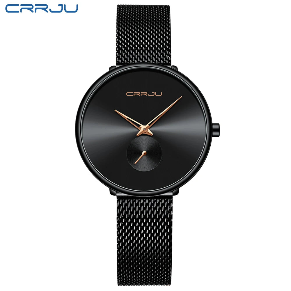Luxury Brand CRRJU Women Watch Simple Elegant Quartz Lady Waterproof Wristwatch Female Fashion Casual Watches Clock reloj mujer