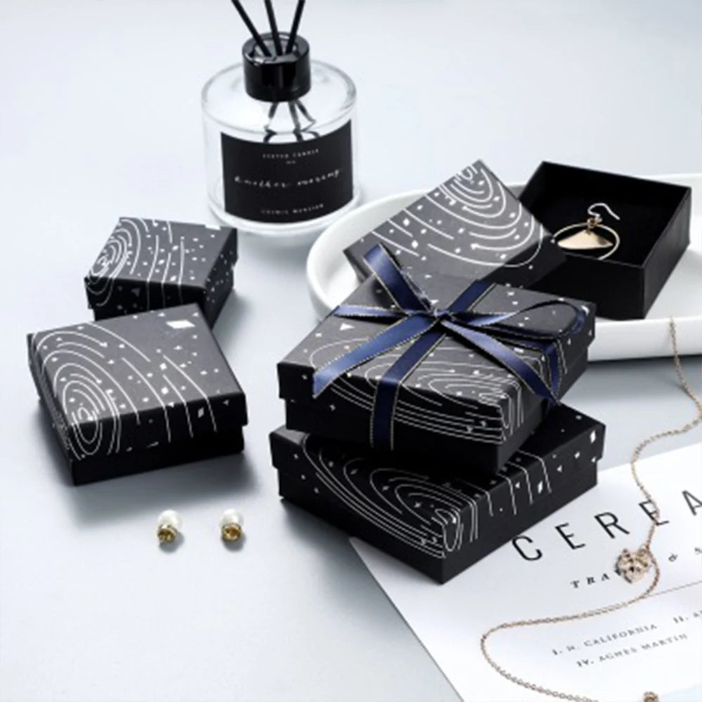 Jewelry Display Box Starry Sky Pattern Gift Case for Bracelet Necklace Ring Packaging Present Wedding Bride Jewelry Organizer