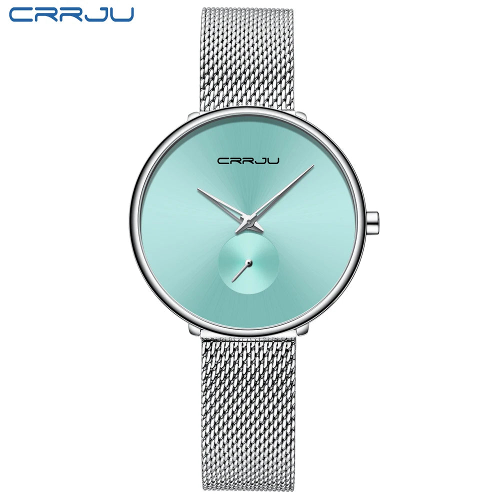 Luxury Brand CRRJU Women Watch Simple Elegant Quartz Lady Waterproof Wristwatch Female Fashion Casual Watches Clock reloj mujer