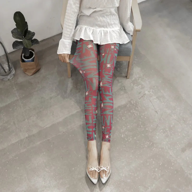 Summer thin mesh Leggings big stretch sexy transparent women's pants cool breathable silk slip trousers