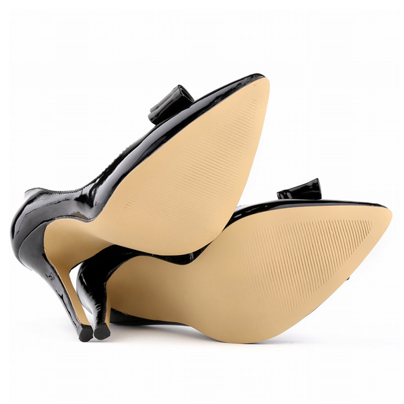 Patent Leather Bow Wedding Pumps