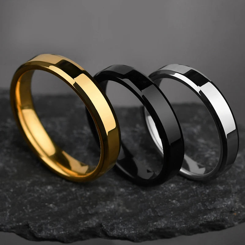 Sifisrri 4/6/8mm Personalized Engraved Name Couple Rings for Women Men Stainless Steel Wedding Band Engagement Gift Anillos