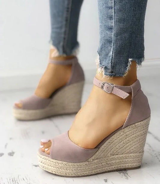01 Espadrilles Women Wedges Peep Toe Sandals Platform | Faeva London