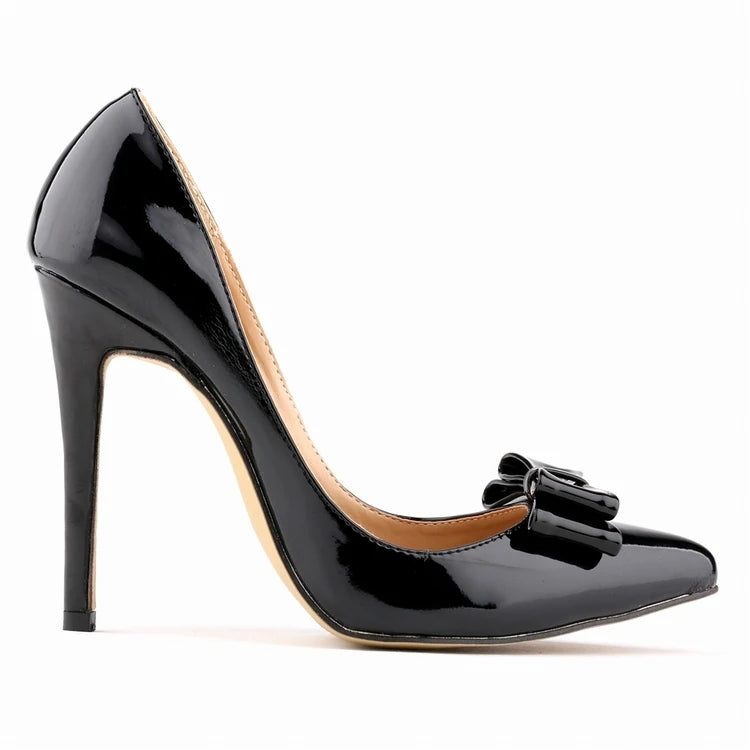 Patent Leather Bow Wedding Pumps