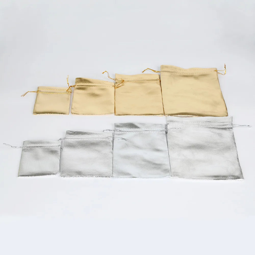 10pcs/lot 7x9/9x12/10x15/13x18cm Gold Silver Organza  | Faeva London