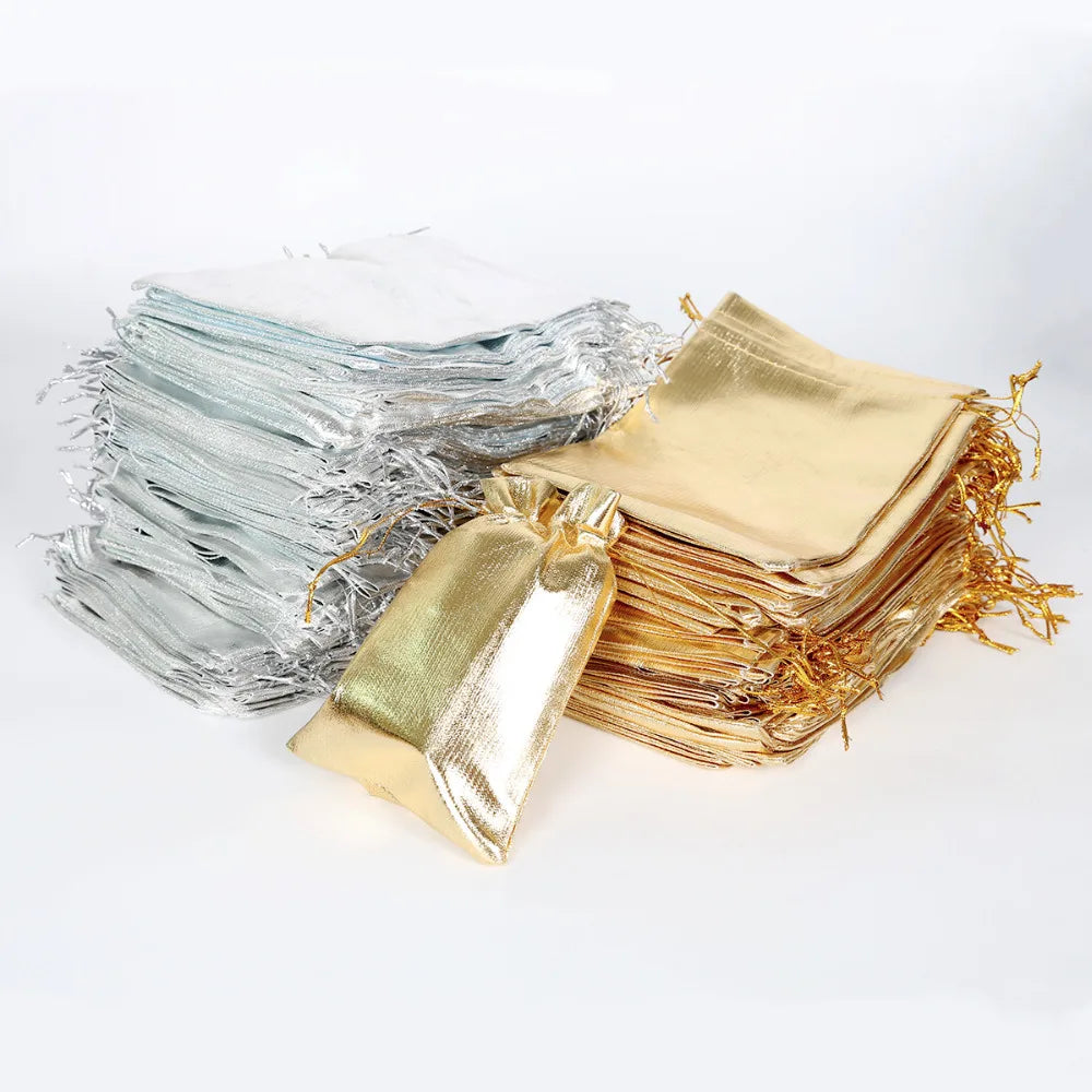 10pcs/lot 7x9/9x12/10x15/13x18cm Gold Silver Organza  | Faeva London