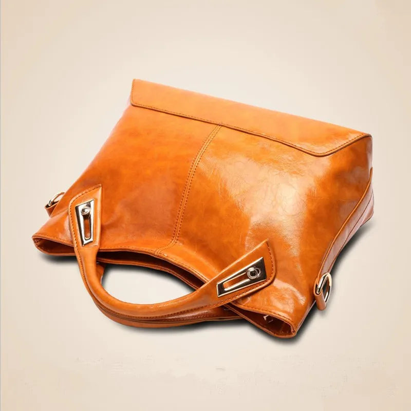 Designer Leather Tote Messenger Bag