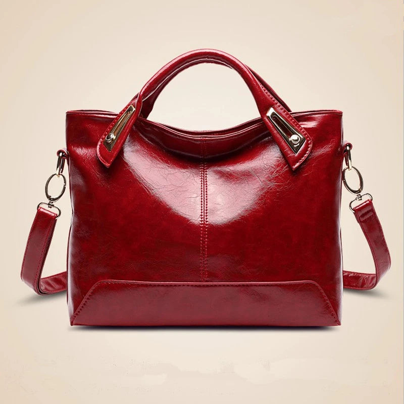 Designer Leather Tote Messenger Bag
