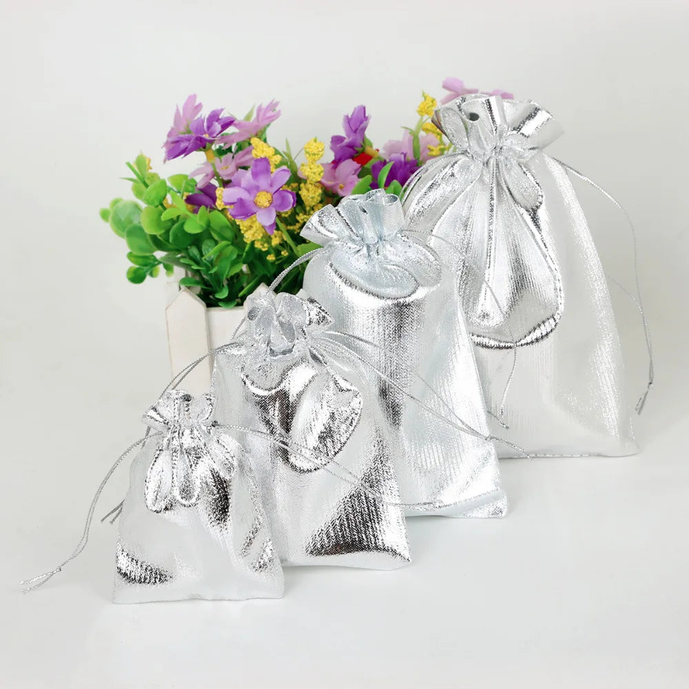 10pcs/lot 7x9/9x12/10x15/13x18cm Gold Silver Organza  | Faeva London