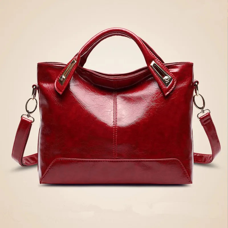 Designer Leather Tote Messenger Bag