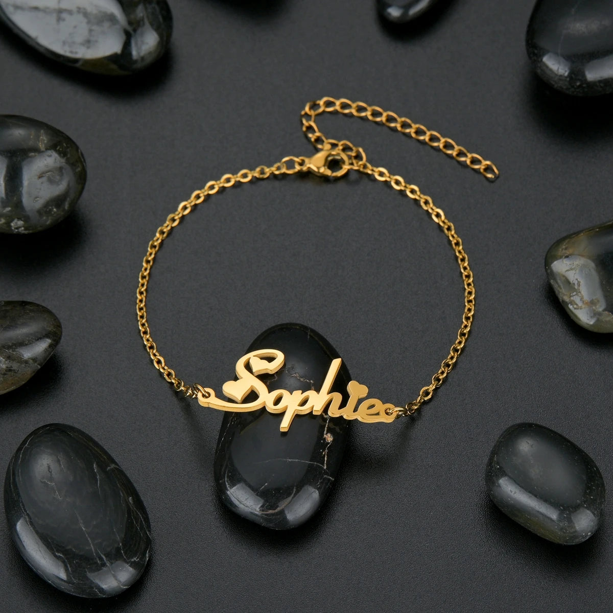 Goxijite Custom Adjustable Name Women Baby Kid Bracelet Stainless Steel Personalized Children Nameplate Bracelet Jewelry Gift