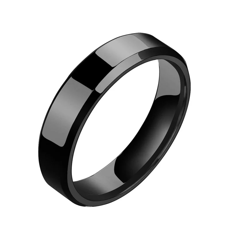 Sifisrri 4/6/8mm Personalized Engraved Name Couple Rings for Women Men Stainless Steel Wedding Band Engagement Gift Anillos