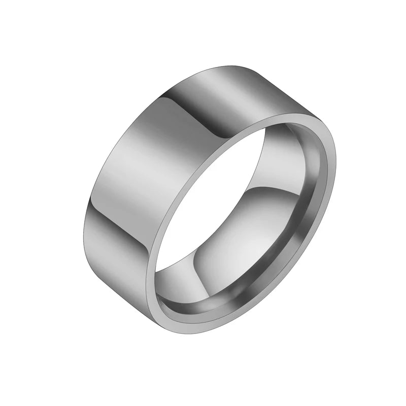 Sifisrri 4/6/8mm Personalized Engraved Name Couple Rings for Women Men Stainless Steel Wedding Band Engagement Gift Anillos