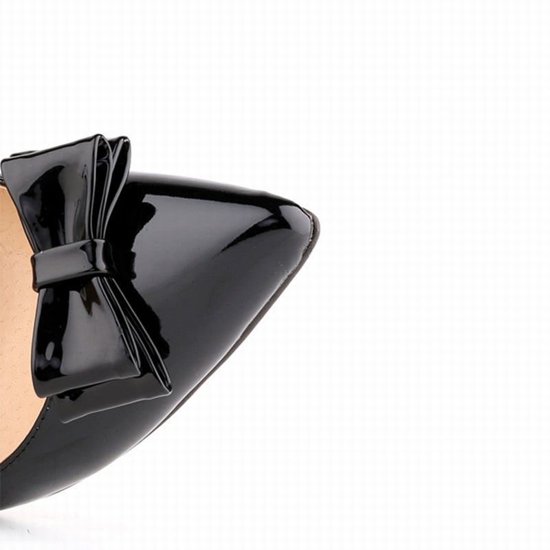 Patent Leather Bow Wedding Pumps