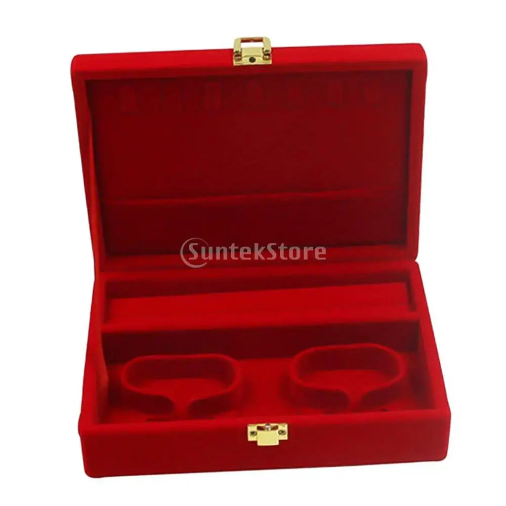 Soft Velvet Red Jewelry Box Case with Lid Rings Bangle Storage Holder Organizer earring necklace watch box