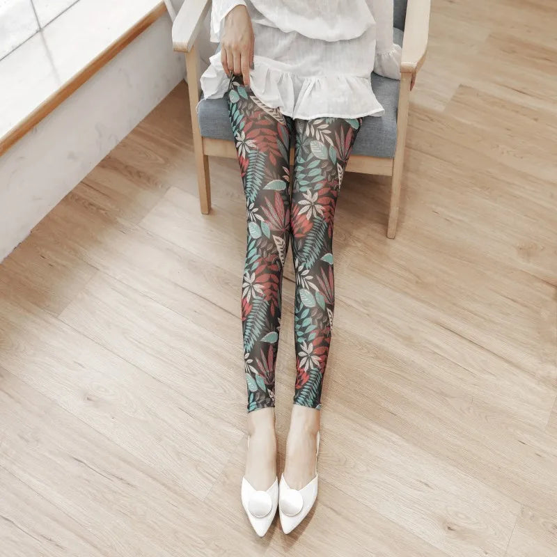 Summer thin mesh Leggings big stretch sexy transparent women's pants cool breathable silk slip trousers