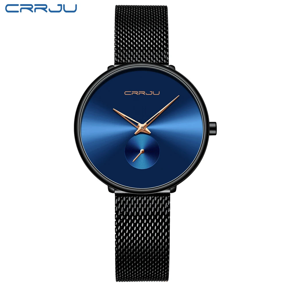 Luxury Brand CRRJU Women Watch Simple Elegant Quartz Lady Waterproof Wristwatch Female Fashion Casual Watches Clock reloj mujer