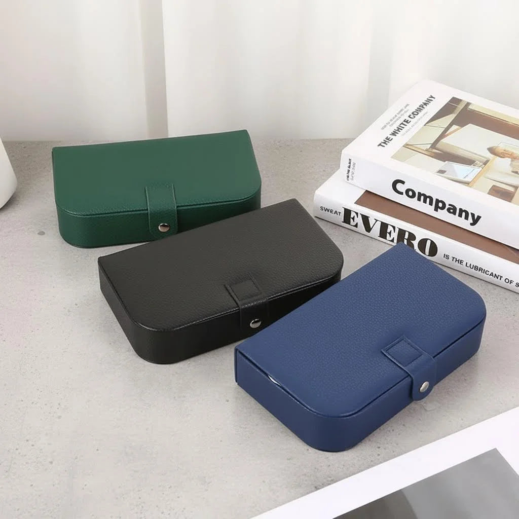 Portable Jewelry Box Jewelry Organizer Display Travel Jewelry Case Boxes Button Leather Storage Chenille Jewelers Joyero