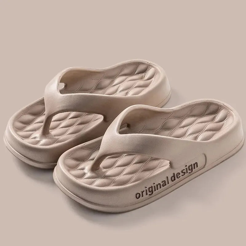 Women's Platform Non-slip Slippers, Solid Color Indoor Flip FlopsWomen's Footwear ZYT2438